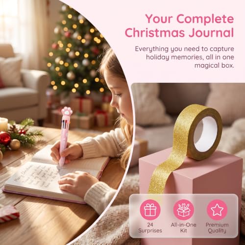 Pink Teen Girls DIY Advent Calendar 2026 - 24 Day Christmas Craft Kit