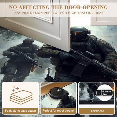 Gaming Area Rug 32"x48" Washable Non-Slip Entryway Mat for Teen Bedrooms