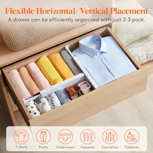 Adjustable Drawer Dividers 8 Pack Expandable Plastic Separators