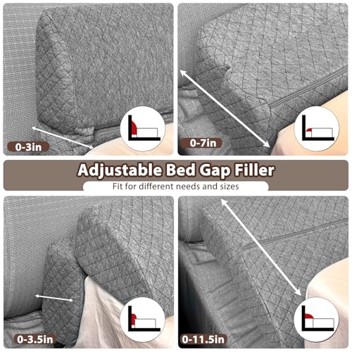 King Size Foldable Wedge Pillow for Bed Gap Filler (0-7")
