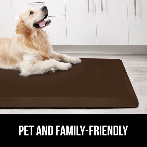GORILLA GRIP Comfortable Cushioned Kitchen Mats for Floor, 39x20, Waterproof and Stain Resistant Soft Top, 3/4 Inch Thick Ergonomic Standing Desk Anti Fatigue Mat, Foam Supports Ankles and Feet, Brown