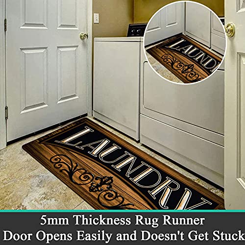 20"x60" Laundry Room Runner Rug, Non-Slip Waterproof Cushioned Kitchen Mat