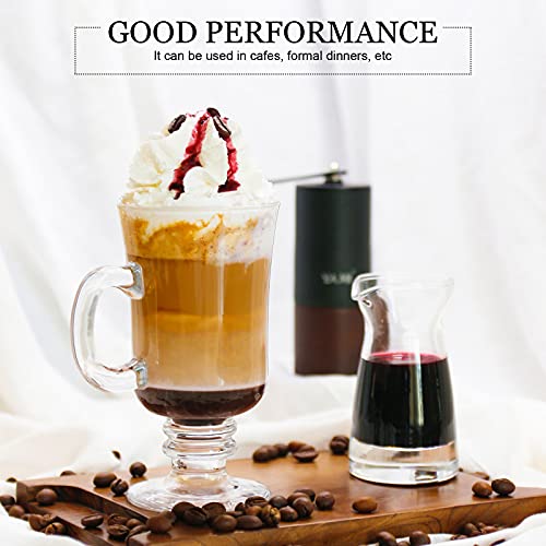 Patelai 6-Pack Irish Coffee Mugs 8oz Clear Glass Cups with Handle for Hot & Cold Beverages