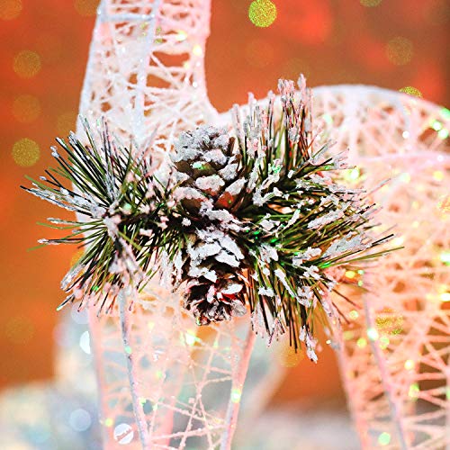 White Glitter Christmas Reindeer Figurines - 2-Piece Holiday Table Decor