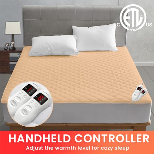 King Size Heated Mattress Pad with Dual Control & 8 Settings