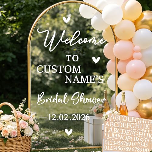 Custom Bridal Shower Welcome Sign Mirror Decal - DIY Vinyl Letters