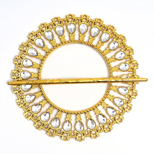 2-Piece Crystal Floral Curtain Tiebacks, Ornate Metal Drapery Holdbacks