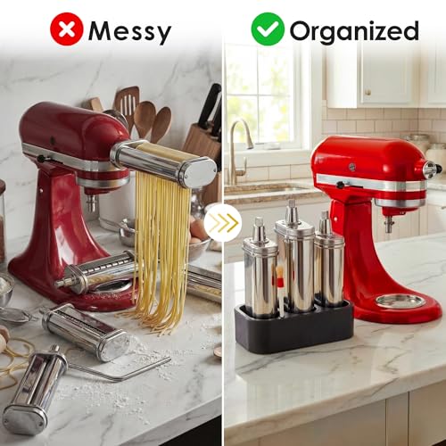 3-Slot Pasta Maker Attachment Stand and Organizer for Stand Mixers