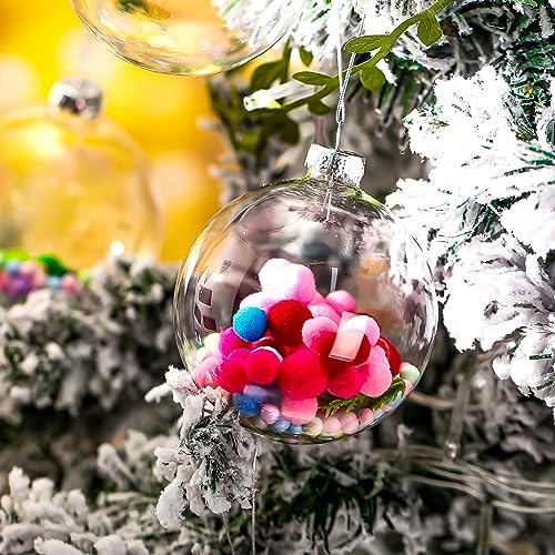 Liliful Clear Glass Christmas Ornaments 3.15 in - Pack of 12