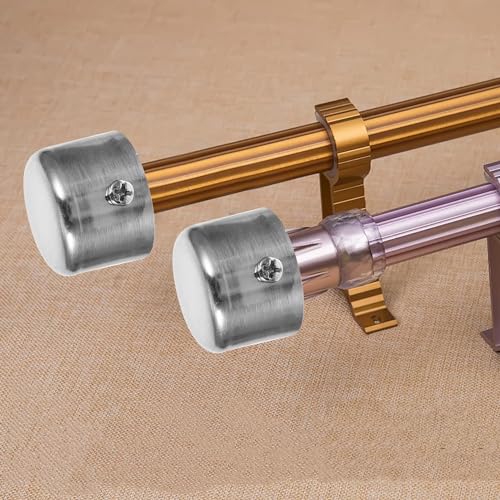 28mm Stainless Steel Curtain Rod Finials, Decorative Window End Caps - Silver