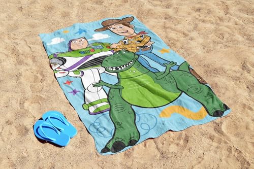 Toy Story Kids Beach Towel - 28x58 Inch Ultra-Soft Cotton, Official Licensed Multi Design