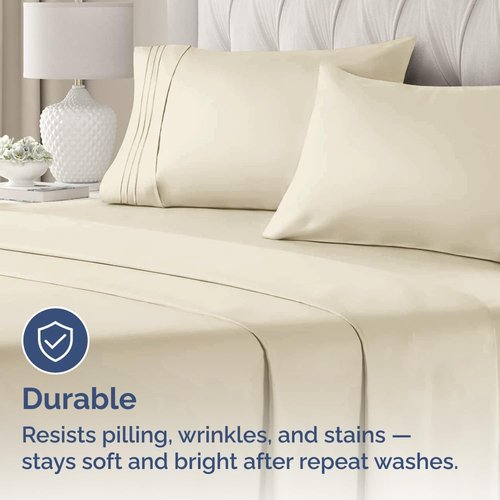 King Pillow Cases by [Brand Name] - Ultra Soft Hotel Quality Covers | Comfy, Cozy & Wrinkle Free - 4 Piece Set in Wheat