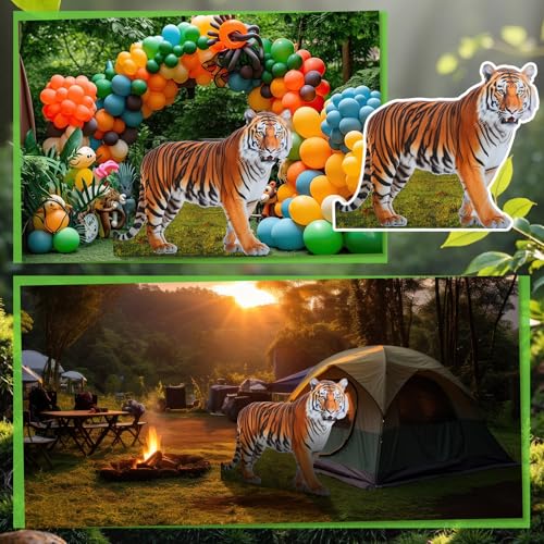 4ft Life-Size Tiger Cardboard Cutout for Safari Jungle Party Decor
