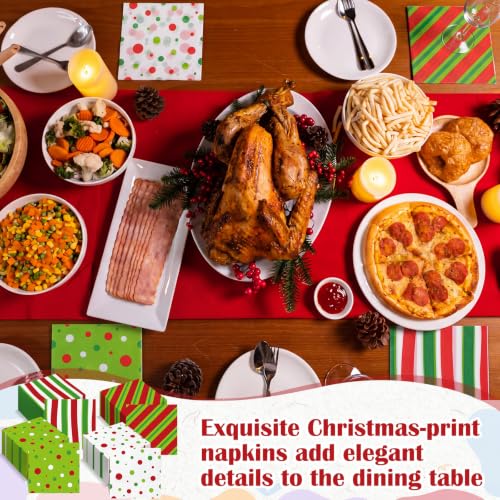 100 Pcs Christmas Paper Napkins Disposable Decoupage Bulk