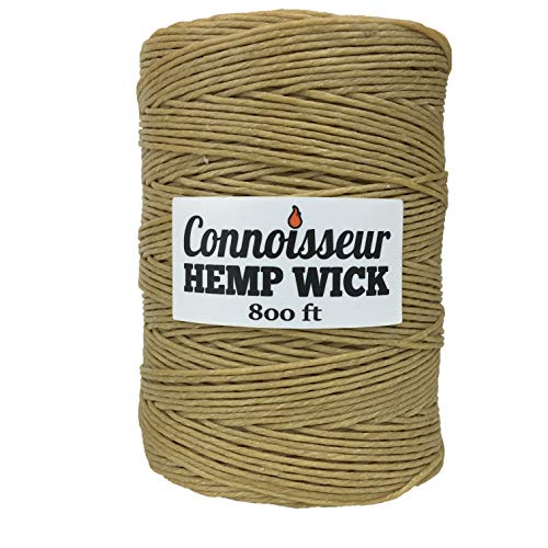 Natural Hemp Wick Spool 800 FT - Beeswax Coated, Slow Burn
