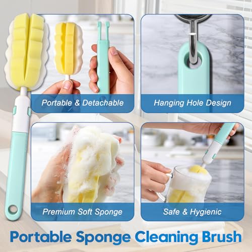 14-Piece Bottle Brush Cleaner Set for Water Bottles, Cups & Straws