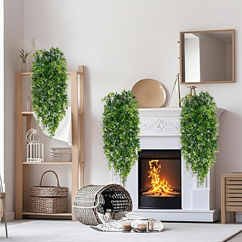 4 Pack Artificial Hanging Plants 2.7FT UV Resistant Faux Ivy Vines