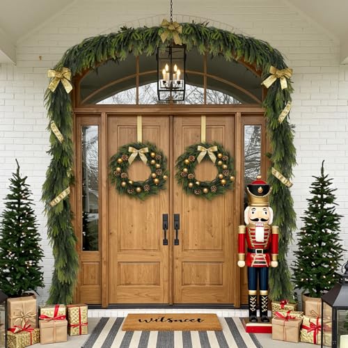 Real Touch Norfolk Pine Garland 9ft - Artificial Christmas Greenery for Mantel