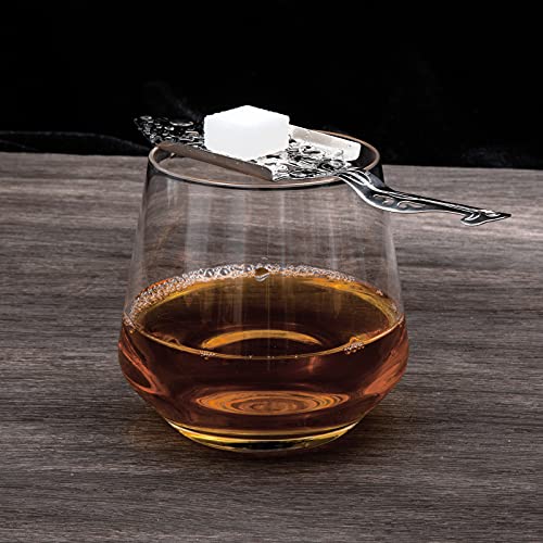 ONLYFU 2-Piece Stainless Steel Absinthe Fountain Spoon Vintage Wormwood Cocktail Dripper Bar Tool