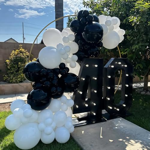 Yishebapa 02-black Black Balloons Arch Kit 135pcs - Mixed 18/12/10/5 Inch for Birthday, Halloween, Baby Shower