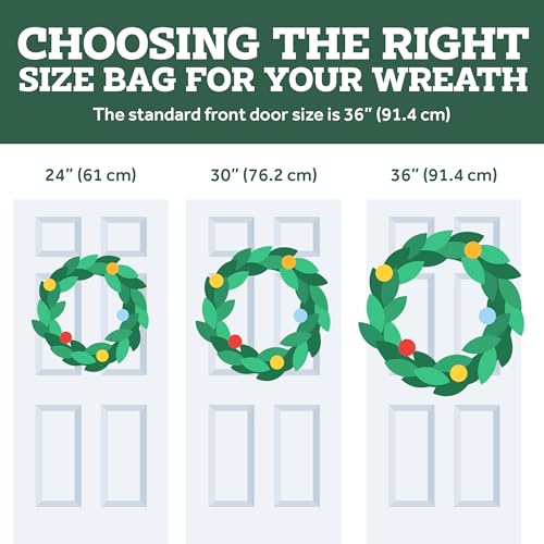 2 Pack 24 Inch Christmas Wreath Storage Bag Waterproof Container