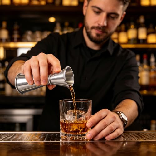 YOLCAR 2-Pack Stainless Steel Cocktail Jiggers 1oz & 2oz Measurement Set