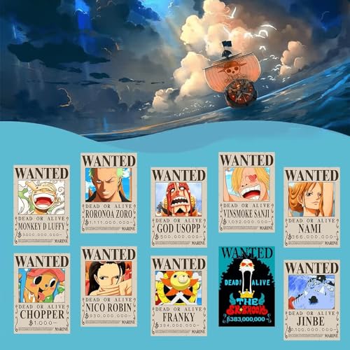 Anime Wanted Posters Set 25PCS Straw Hat Crew Bounty Art Prints