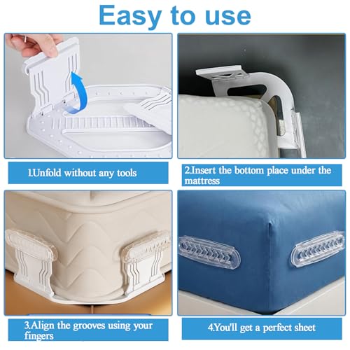 Heavy Duty Bed Sheet Holders – 4 Pack Grippers for Fitted Sheets