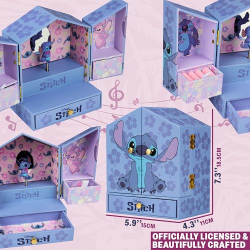 Musical Jewelry Box for Girls with Mirror and Storage Drawers