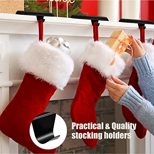Zhengmy 6 Pcs Black Christmas Stocking Hangers for Mantel – 4.72 x 2.56 in