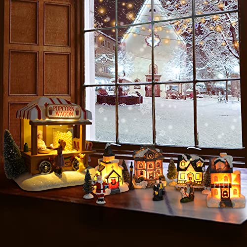 Lighted Christmas Village Houses Set with Music - Holiday Decor