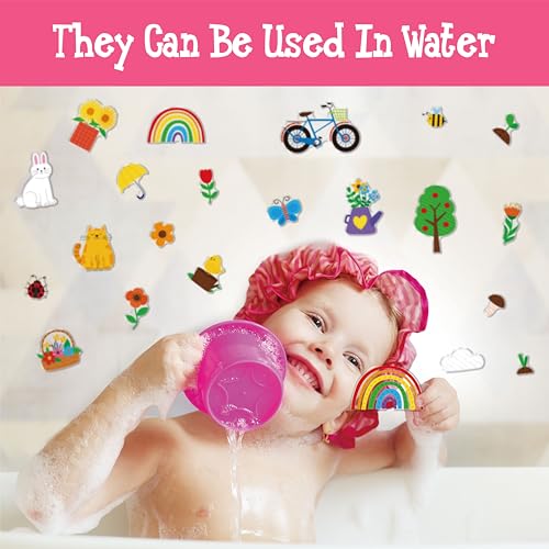 38-Piece Reusable Spring Jelly Stickers, Waterproof Window Gel Decals