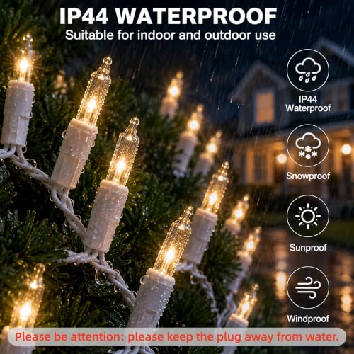 Xeekeehii Warm White 2-Pack 21Ft Christmas String Lights - 100 Incandescent Bulbs