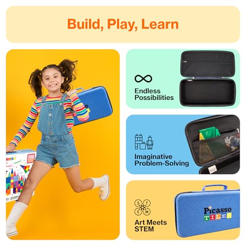 Magnetic Tile Storage Carrying Case - Durable Travel Bag for Kids Toys