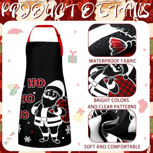 Geyoga 12 Pcs Christmas Aprons Waterproof Adjustable Kitchen Aprons - Modern
