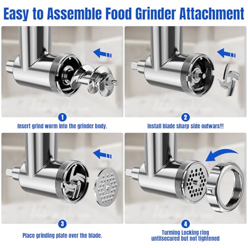 15-Piece Metal Food Grinder Attachment Set for Stand Mixers