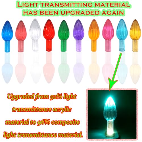 Ceramic Christmas Tree Replacement Bulbs & Toppers - 110 Piece Peg Light Set