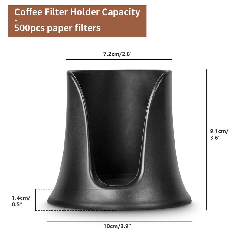 CAFEMASY Coffee Filter Holder with 350 Count Replacement Coffee Paper Filters Compatible with Aeropress Original Clear Go Espresso Maker Accessories Parts