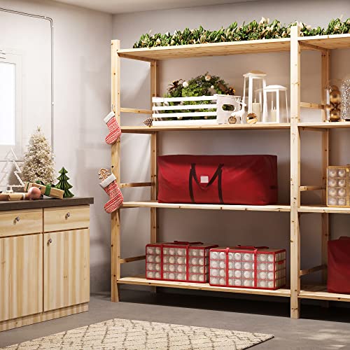SONGMICS Christmas Tree Storage Bag, Tree Storage Container, up to 7.5 ft, Tree Holder Bag, Wear-Resistant 600D Oxford Fabric, Lightweight, Thick Handles, Red URXS003R03