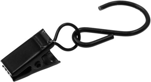 Coideal Curtain Clips - 40 Pcs Metal S Hooks for Hanging Lights & Decorations | Black