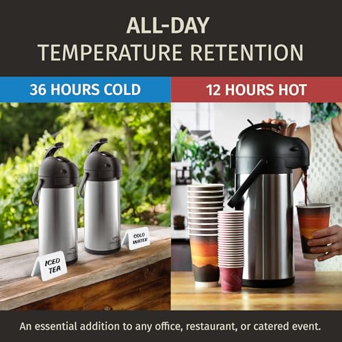 3L Thermal Coffee Airpot Carafe - Stainless Steel Insulated Hot Dispenser