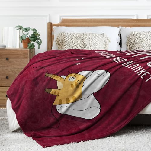 60x50 Mom Gifts Blanket from Daughter or Son - Burgundy Cozy Nap Blanket