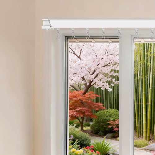 Heavy Duty Curtain Track System for Ceiling or Wall Mount - 48 Piece Set