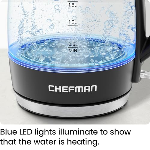 1.8L Borosilicate Glass Electric Kettle - 1500W Fast Boiling Water Heater