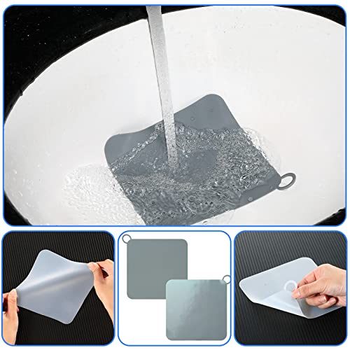 6-Pack Silicone Drain Covers - 6x6 Inch Flat Tub Stopper for Odor Control