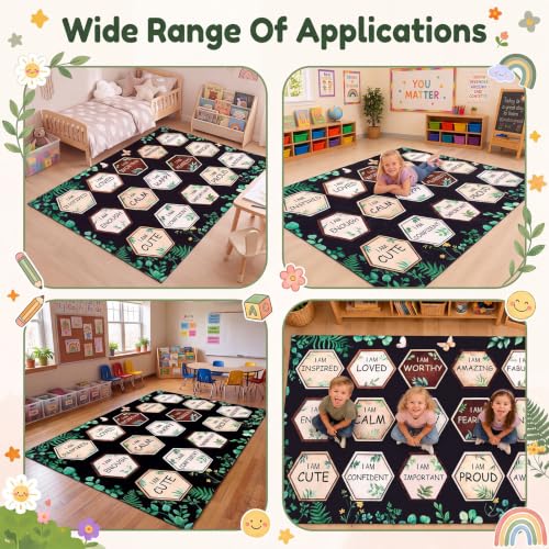 7.5x5 ft Eucalyptus Classroom Rug - Non-Slip Educational Area Mat for Kids
