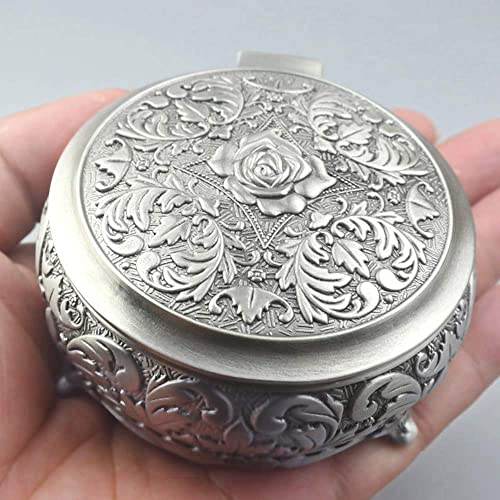 Vintage Embossed Metal Music Box - Once Upon a December Melody