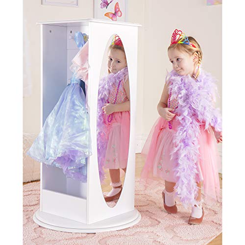 Rotating Kids' Dress-Up Storage Armoire with Mirrors and Shelves