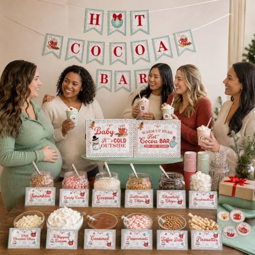 Mint Green Hot Chocolate Bar Supplies Kit - Christmas & Winter Party Decor