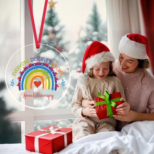 Speech Therapy Ornament - Acrylic Christmas Ornament for Women, SLP Gift, Speech Language Pathologist Gift, Speech Teacher Appreciation Gift